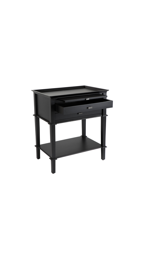 ISLAND LIFE SIDE TABLE WITH 2 DRAWERS BLACK image 1